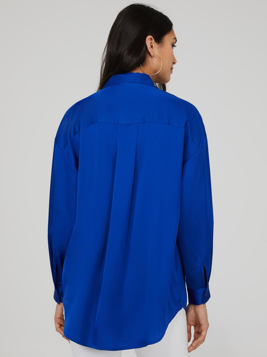 Oversized Satin Button Down Blouse sold by Suzy Shier product image thumbnail 4