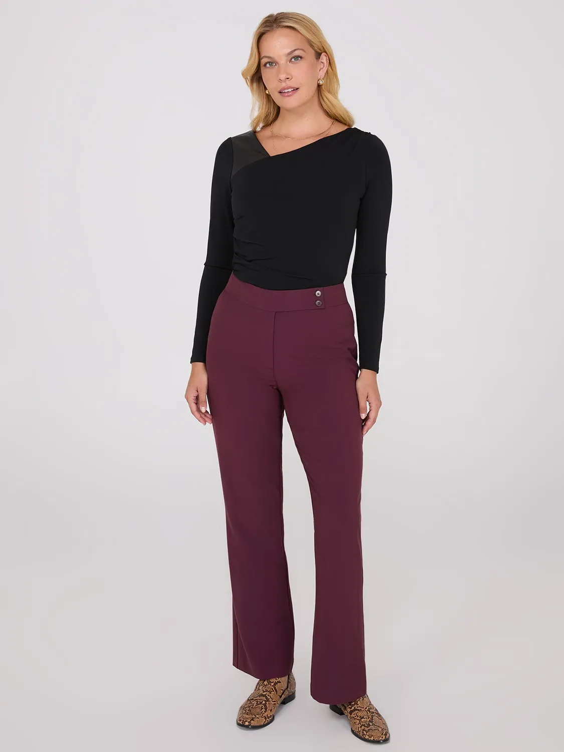 Mid-Rise Bootcut Pants sold by Suzy Shier