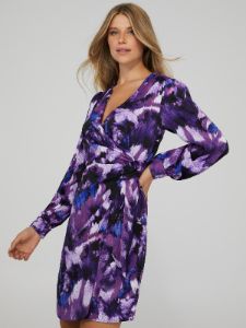 Floral Satin Wrap Dress sold by Suzy Shier