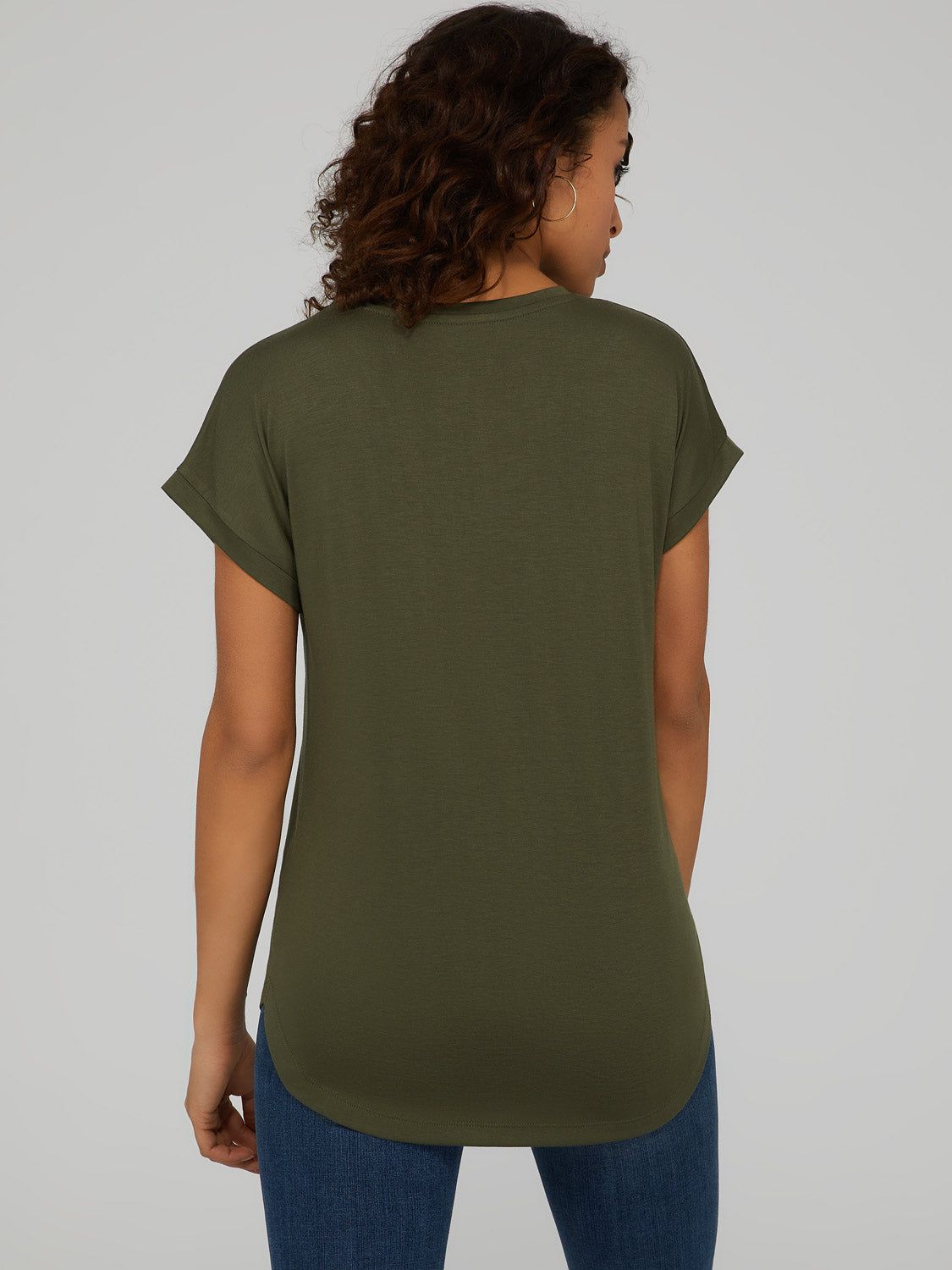 Cuffed Sleeve V-Neck Top sold by Suzy Shier product image thumbnail 12