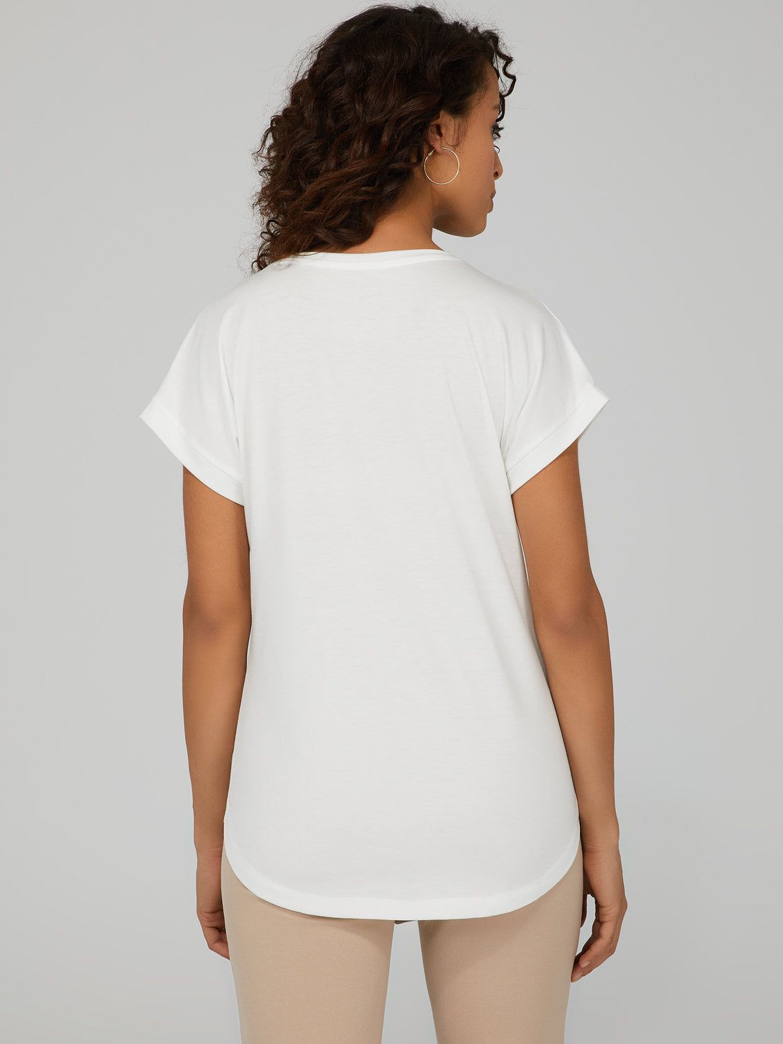 Cuffed Sleeve V-Neck Top sold by Suzy Shier product image thumbnail 4