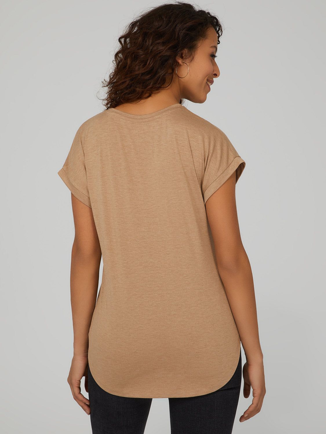 Cuffed Sleeve V-Neck Top sold by Suzy Shier product image thumbnail 8