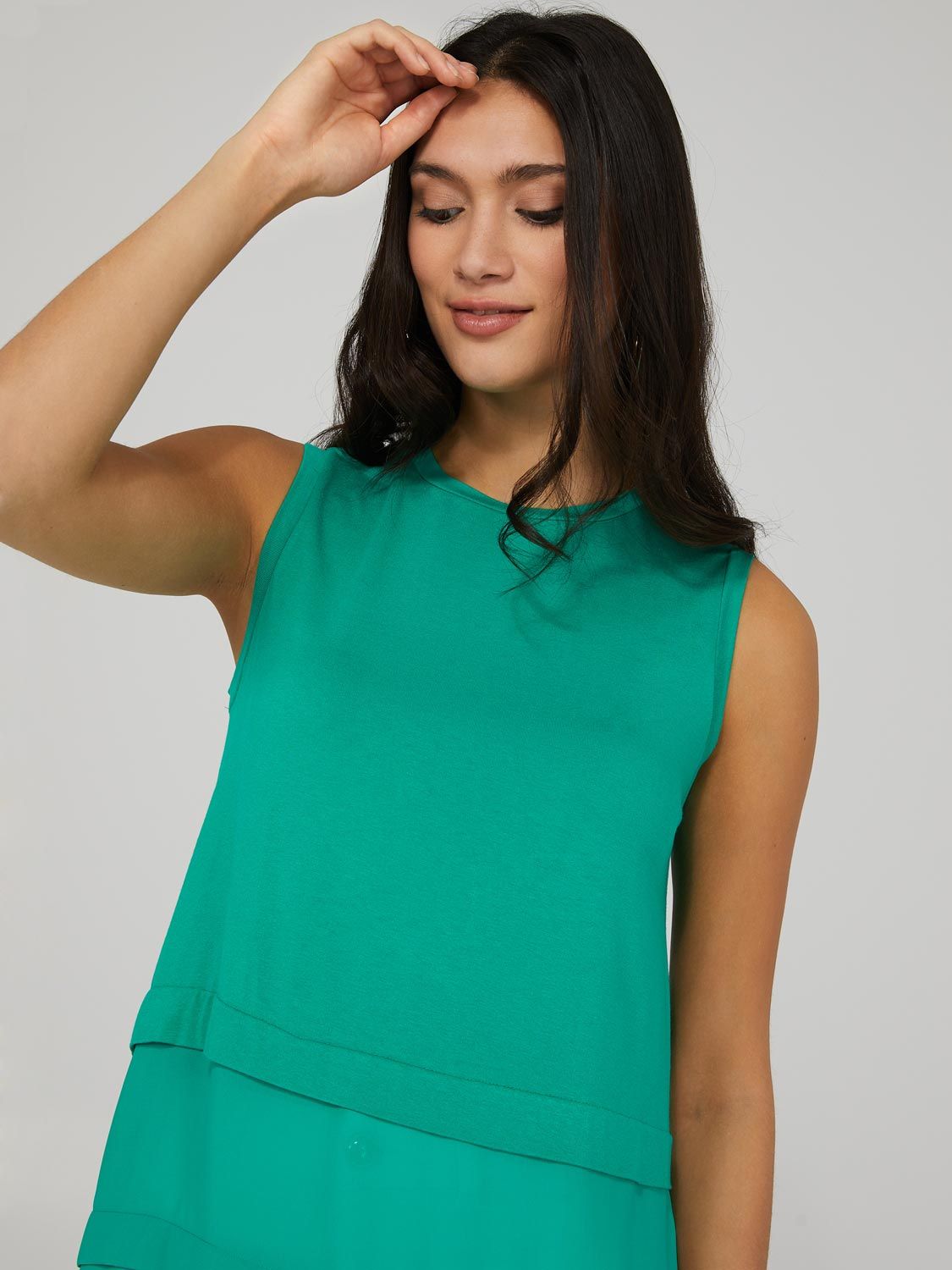 Sleeveless Layered Round Neck Top sold by Suzy Shier product image thumbnail 2