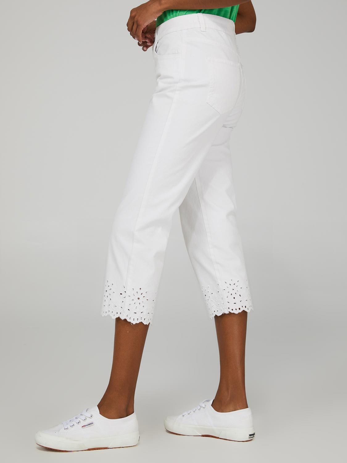 Embroidery Cutout Hem Capri sold by Suzy Shier product image thumbnail 3
