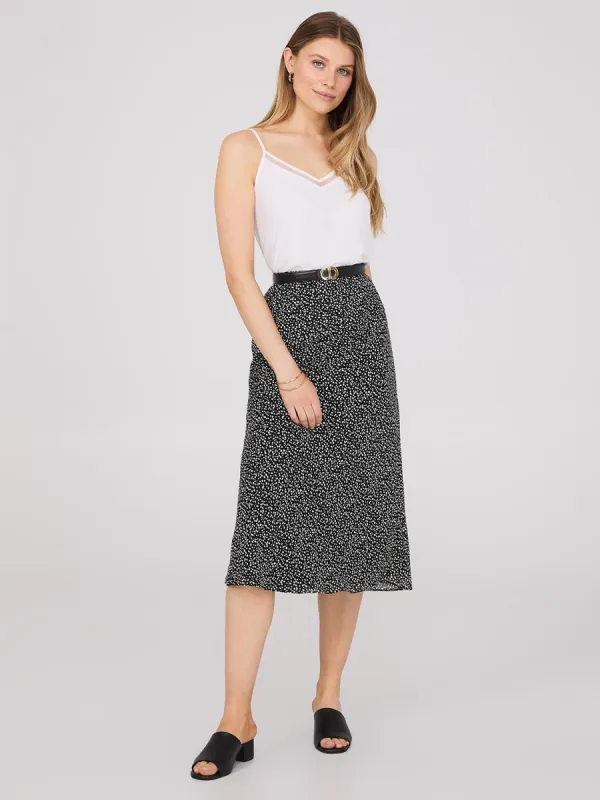 Dot Print Chiffon A-Line Skirt sold by Suzy Shier