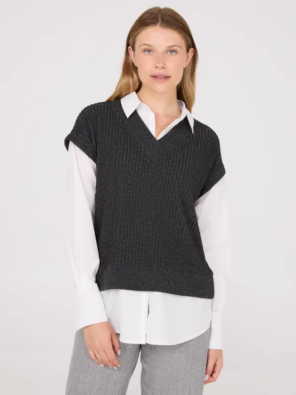 2-Fer Blouse With Short Sleeve Top sold by Suzy Shier