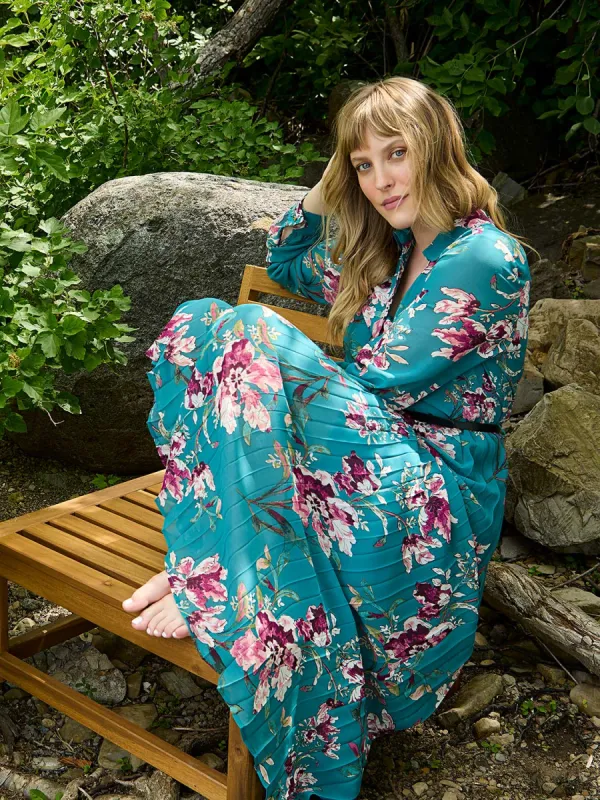 Floral Print Belted Chiffon Dress sold by Suzy Shier