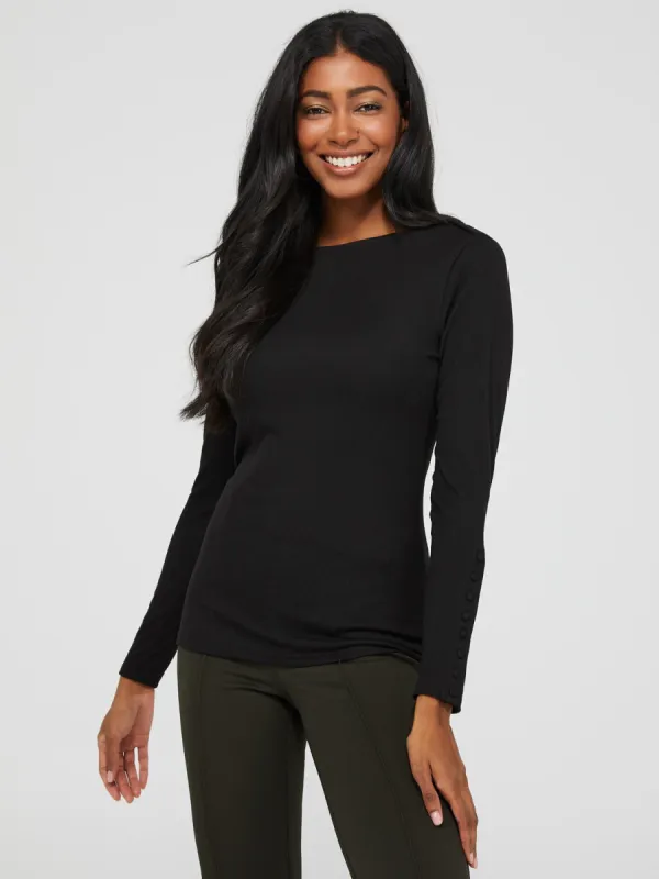 Boat Neck Ribbed Top sold by Suzy Shier