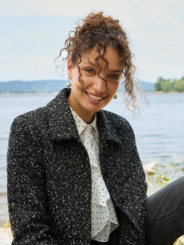 Waisted Boucle Blazer sold by Suzy Shier
