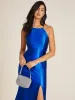 Halter Neck Satin Gown With Open Back sold by Suzy Shier