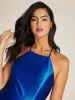 Halter Neck Satin Gown With Open Back sold by Suzy Shier
