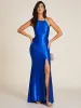 Halter Neck Satin Gown With Open Back sold by Suzy Shier