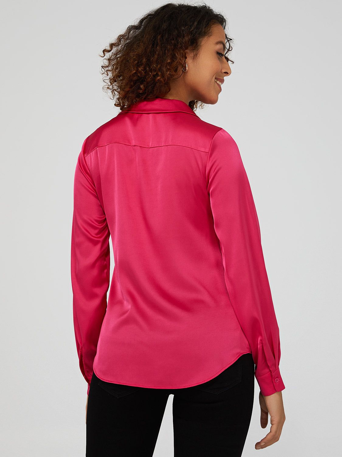 Long Sleeve Split Neck Blouse sold by Suzy Shier product image thumbnail 4