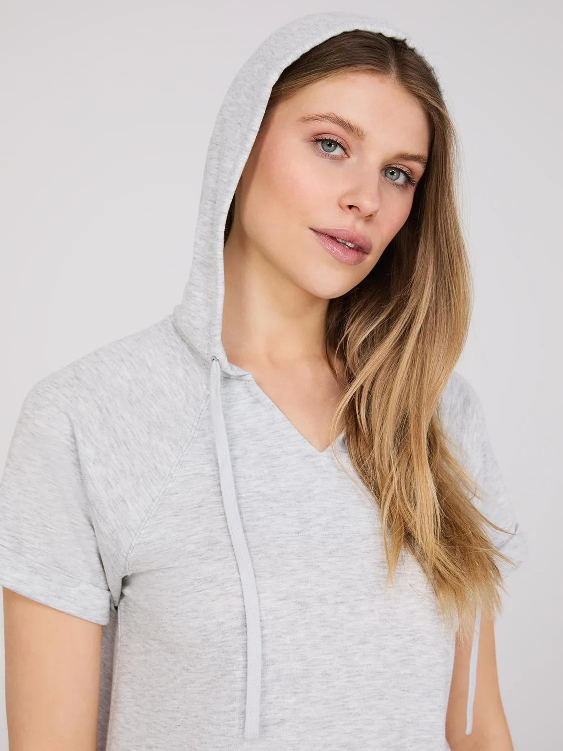 Short Sleeve Hoodie With Drawstrings sold by Suzy Shier product image thumbnail 3