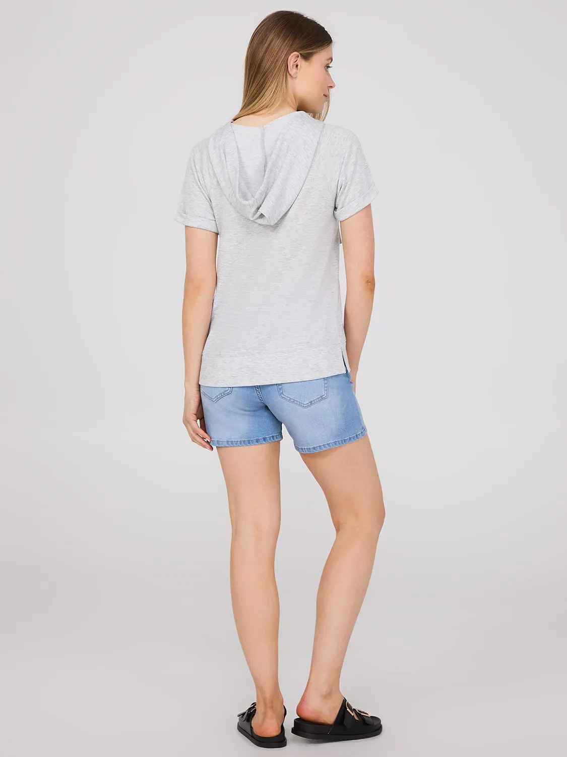 Short Sleeve Hoodie With Drawstrings sold by Suzy Shier product image thumbnail 4