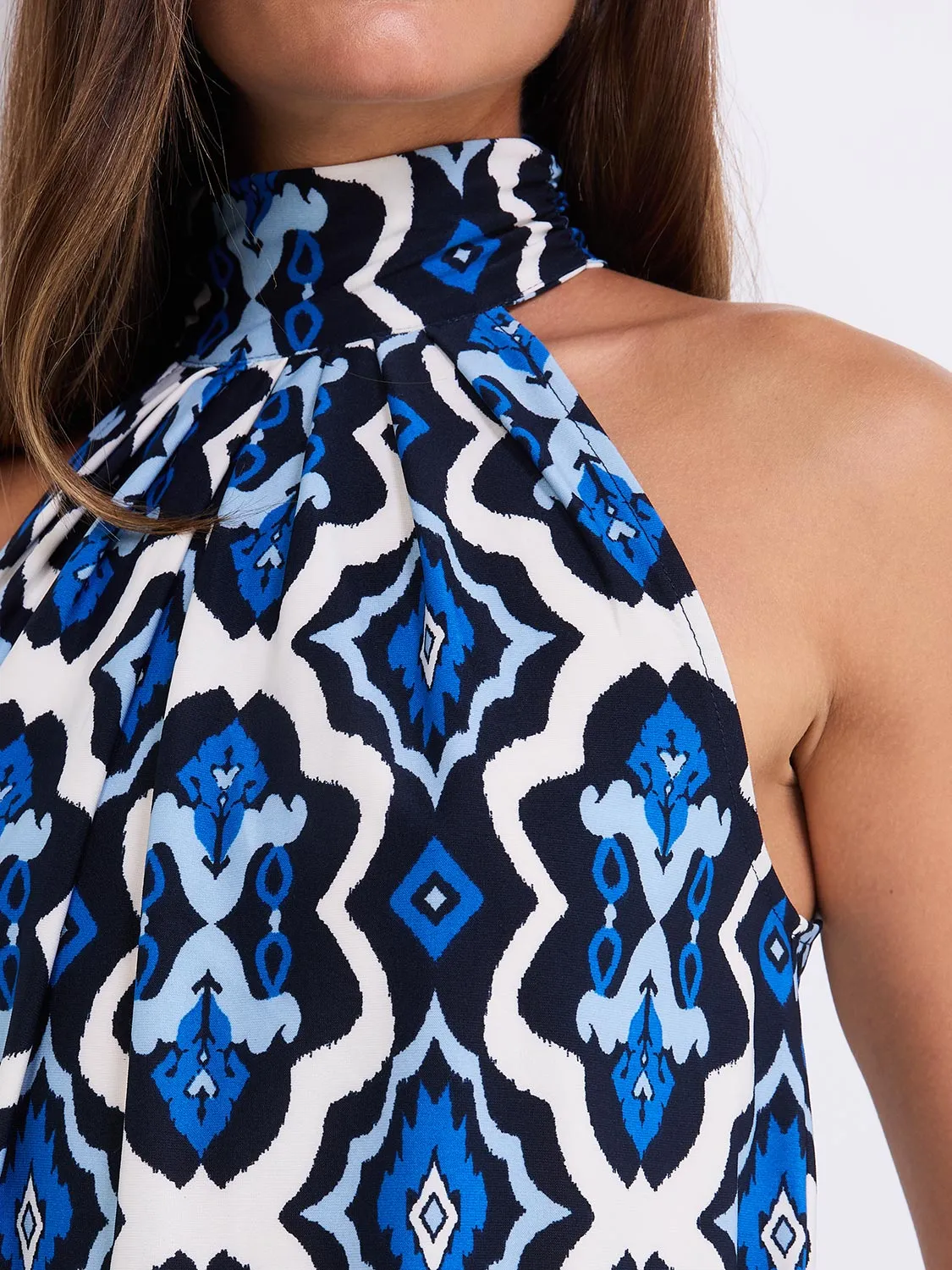 Tile Print Mock Neck Halter Top sold by Suzy Shier product image thumbnail 3