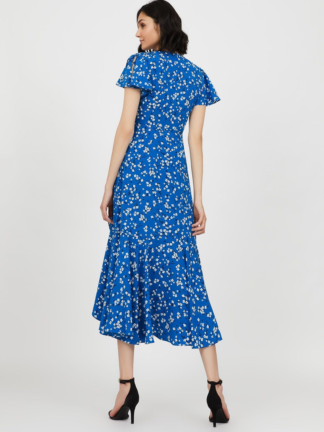 Floral Flutter Sleeve Wrap Dress sold by Suzy Shier product image thumbnail 4