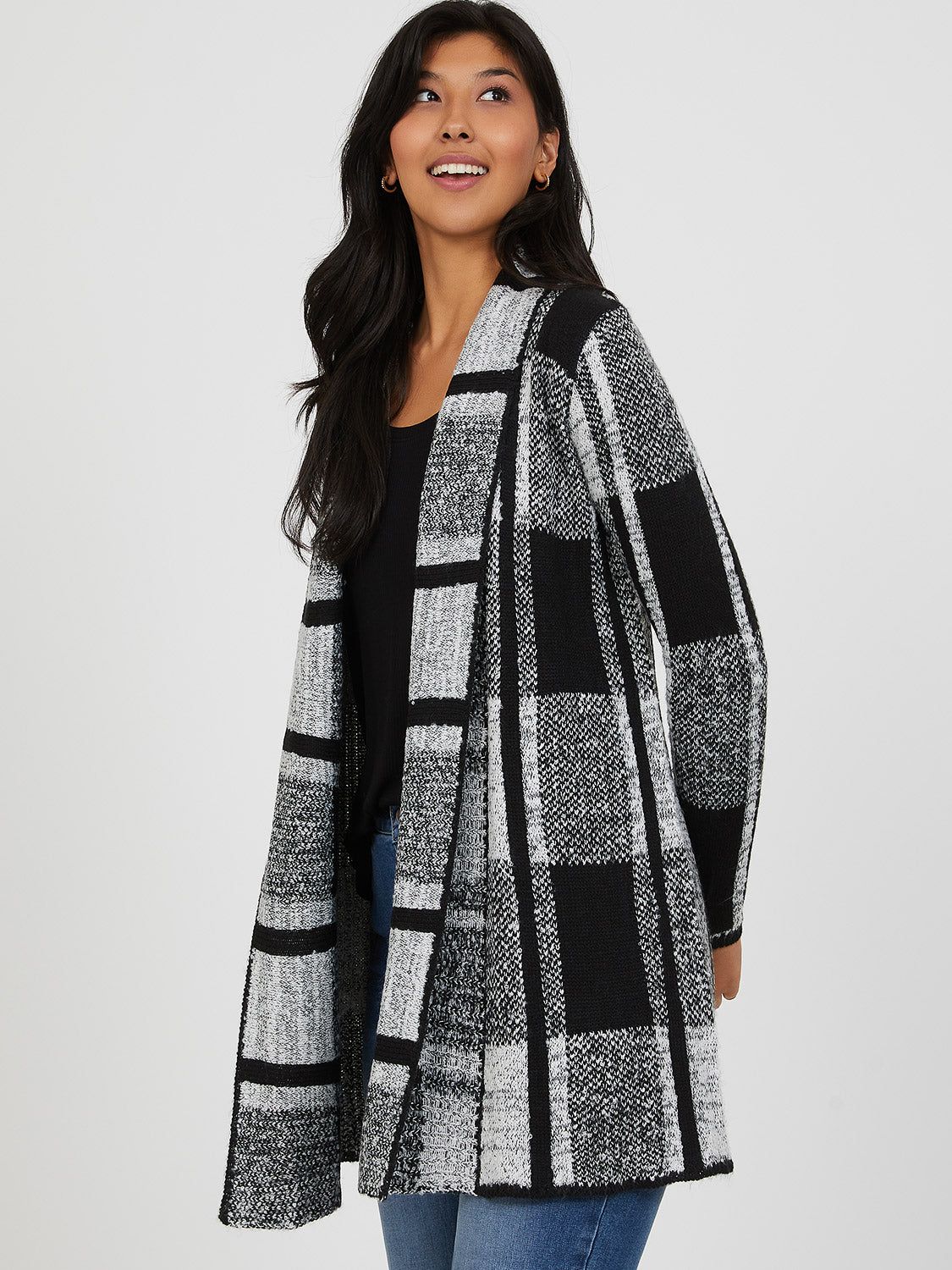 Plaid Shawl Collar Sweater sold by Suzy Shier product image thumbnail 2