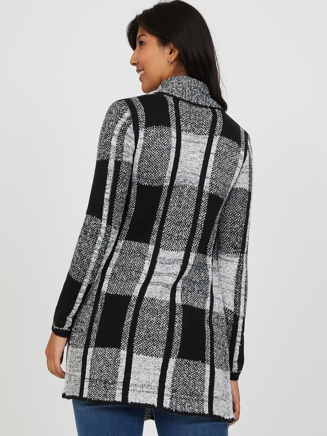 Plaid Shawl Collar Sweater sold by Suzy Shier product image thumbnail 4