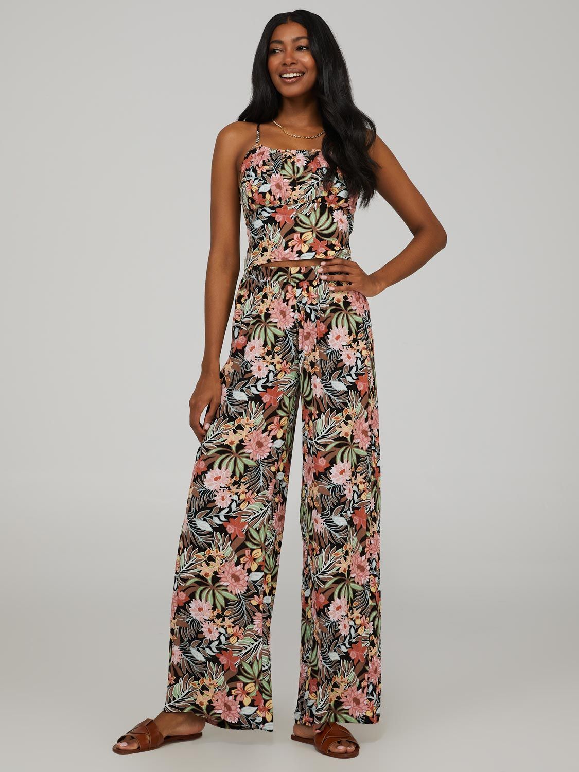 Printed Crinkle Palazzo Pants sold by Suzy Shier