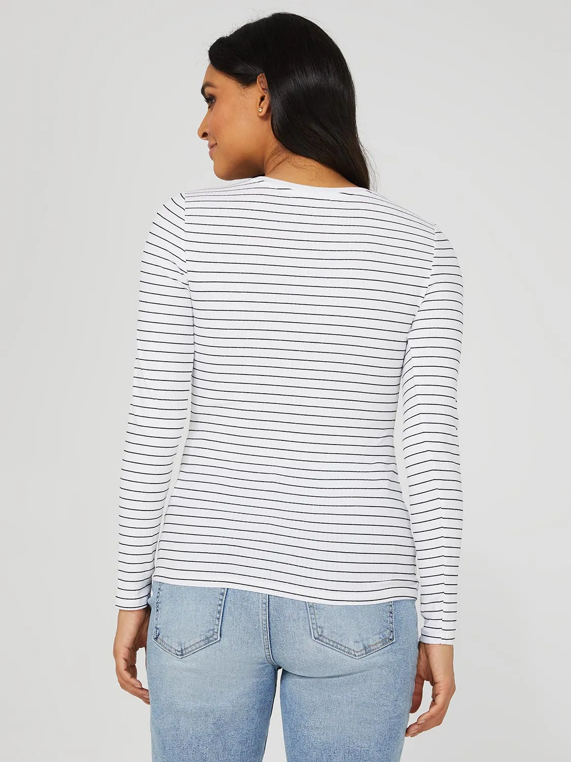 Striped Crew Neck Top sold by Suzy Shier product image thumbnail 4
