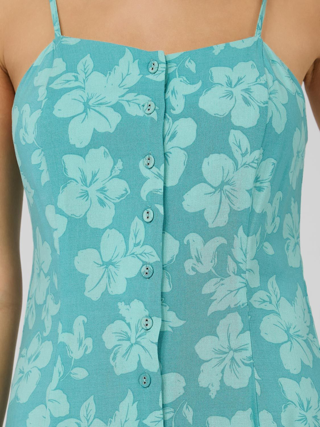 Floral Print Button-Front Midi Dress With Pockets sold by Suzy Shier product image thumbnail 6