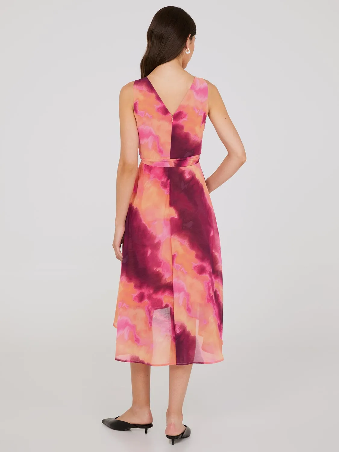 Ombre Crossover Chiffon Midi Dress sold by Suzy Shier product image thumbnail 5