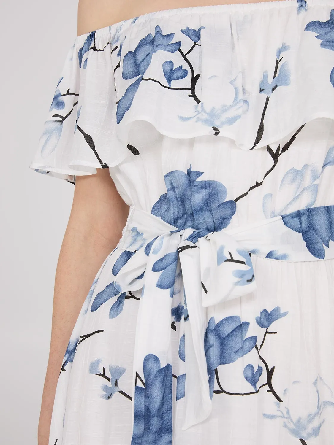 Floral Print Off-The-Shoulder A-Line Midi Dress sold by Suzy Shier product image thumbnail 4