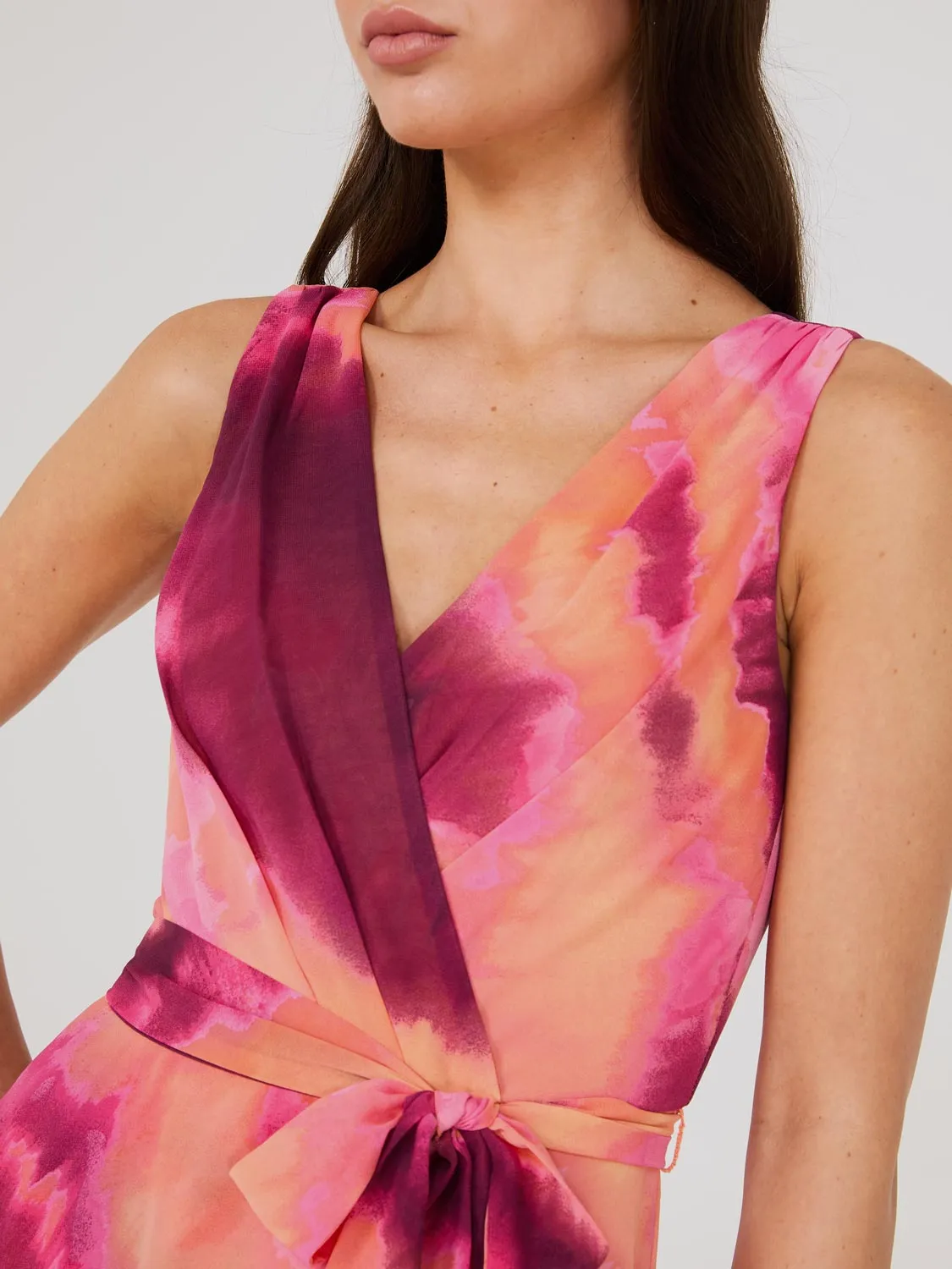 Ombre Crossover Chiffon Midi Dress sold by Suzy Shier product image thumbnail 4