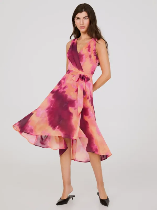 Ombre Crossover Chiffon Midi Dress sold by Suzy Shier