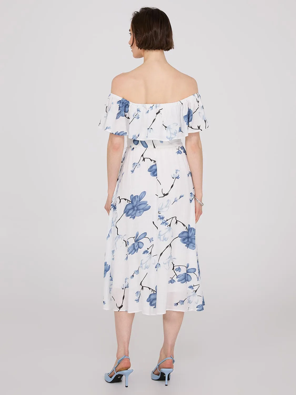 Floral Print Off-The-Shoulder A-Line Midi Dress sold by Suzy Shier product image thumbnail 5