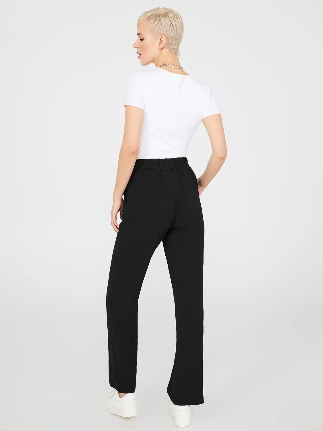 Wide-Leg Pants With Porkchop Pockets sold by Suzy Shier product image thumbnail 5