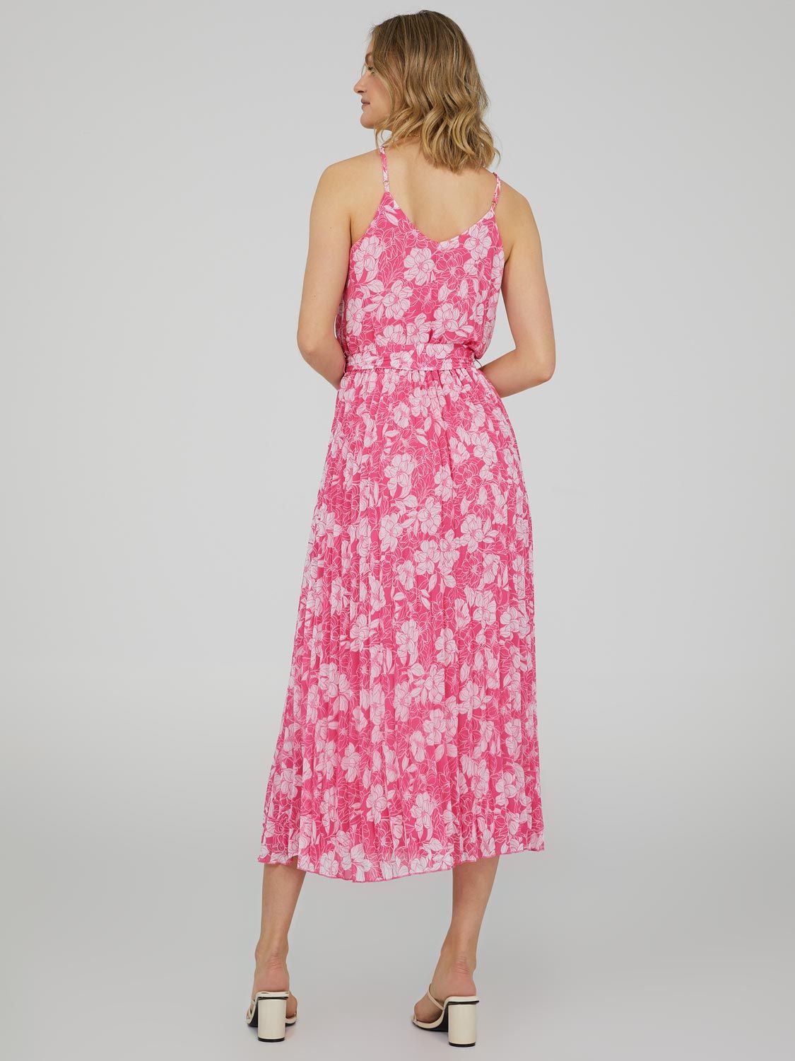 Floral Print Chiffon V-Neck Dress With Pleated Skirt, The Lauren Dress sold by Suzy Shier product image thumbnail 5