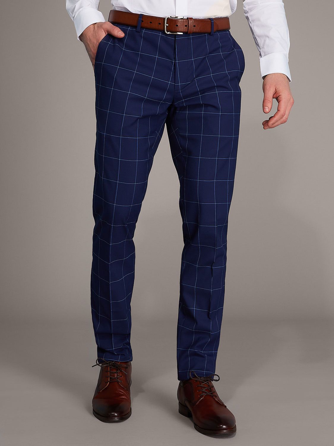 Windowpane Print Stretch Slim Fit Suit Pant sold by Suzy Shier product image thumbnail 3