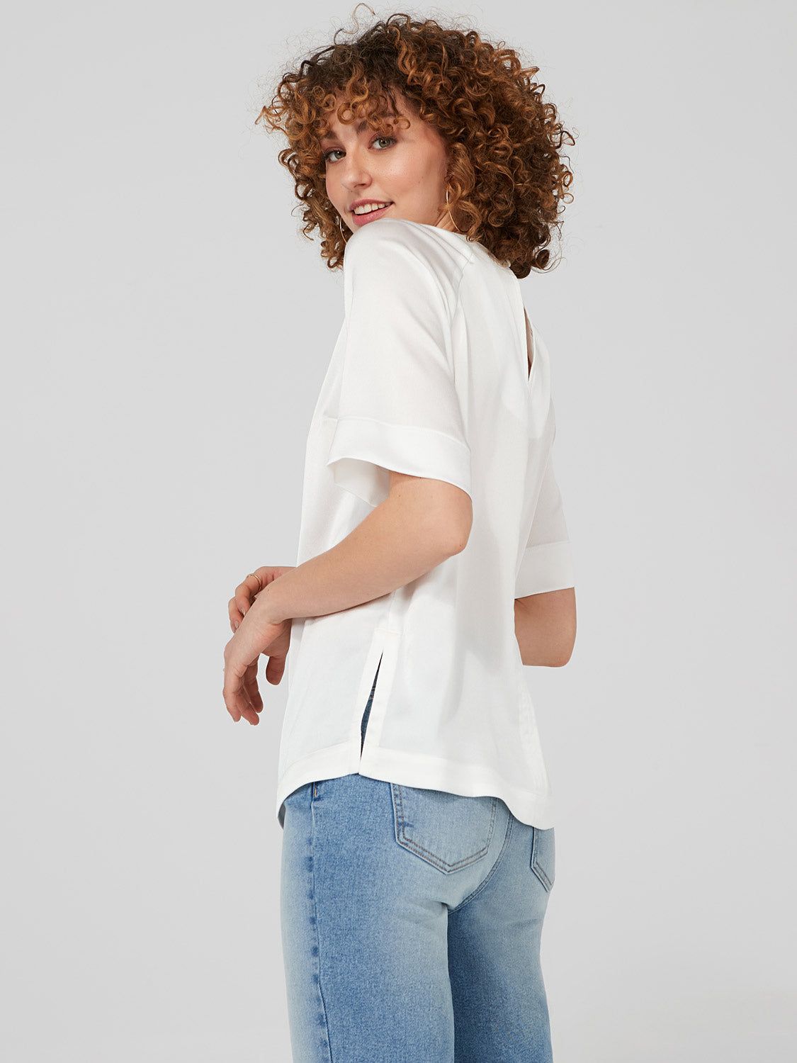 Satin Short Sleeve Top sold by Suzy Shier product image thumbnail 7