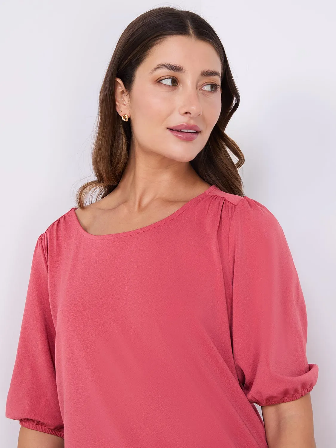 Textured Crepe Balloon Sleeve Top sold by Suzy Shier product image thumbnail 2
