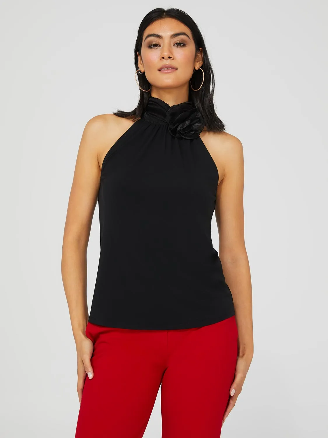 Halter Top With Flower Neck Detail sold by Suzy Shier product image thumbnail 3