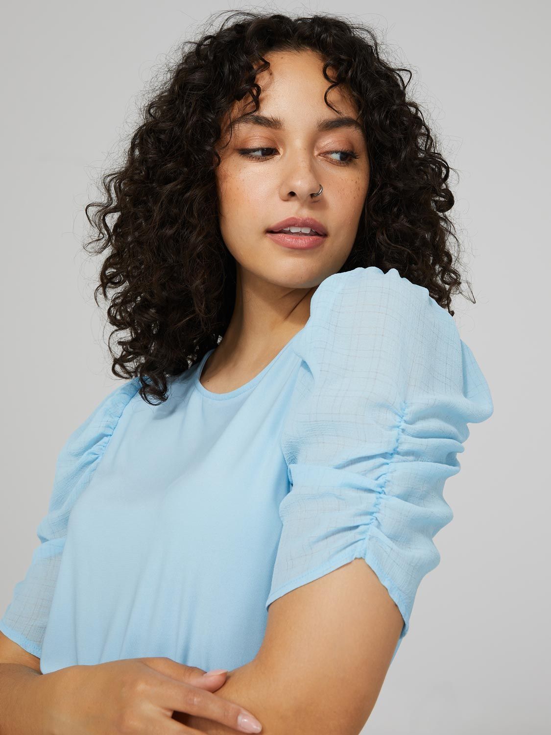 Scoop Neck Top With Shirred Sleeves sold by Suzy Shier product image thumbnail 2