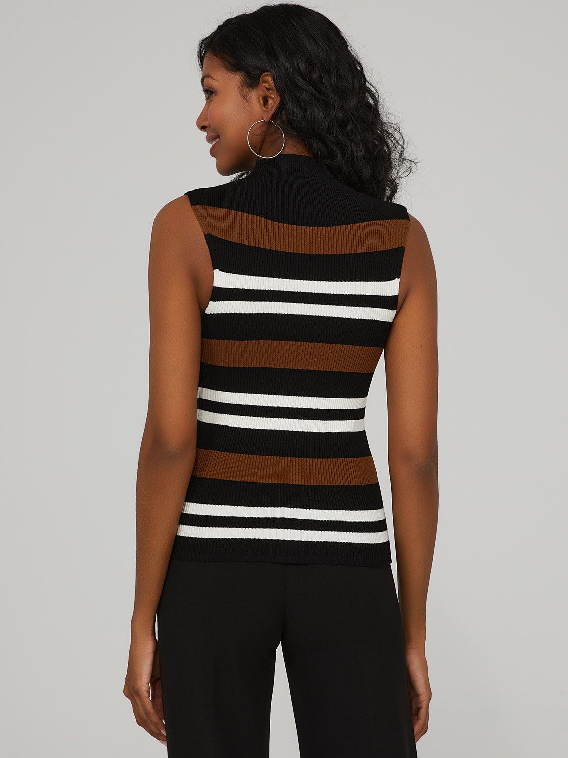 Striped Mock Neck Top sold by Suzy Shier product image thumbnail 4