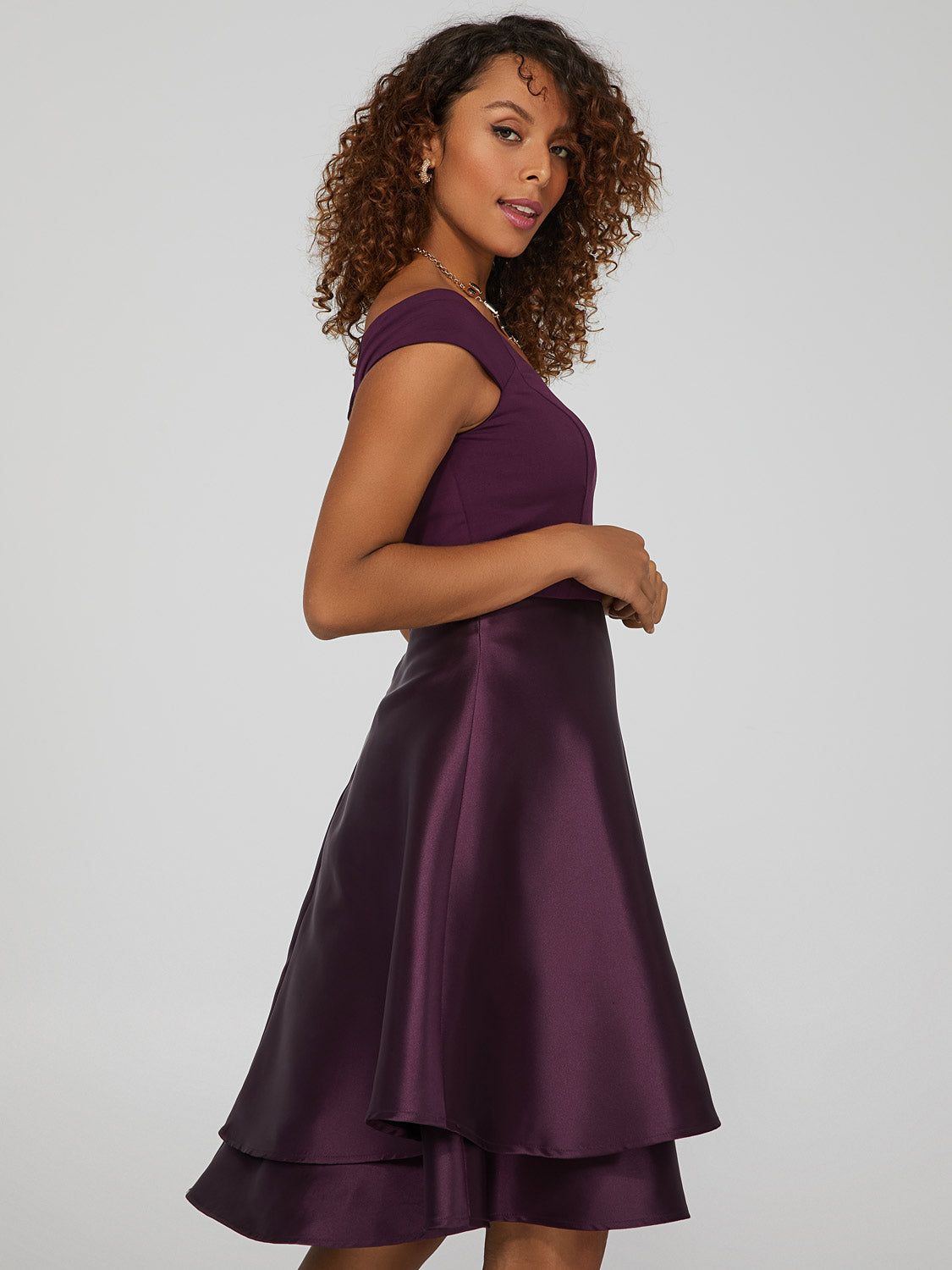 Off-The-Shoulder Fit And Flare Dress sold by Suzy Shier product image thumbnail 2