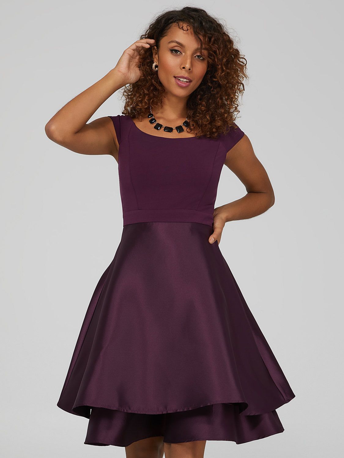 Off-The-Shoulder Fit And Flare Dress sold by Suzy Shier product image thumbnail 3