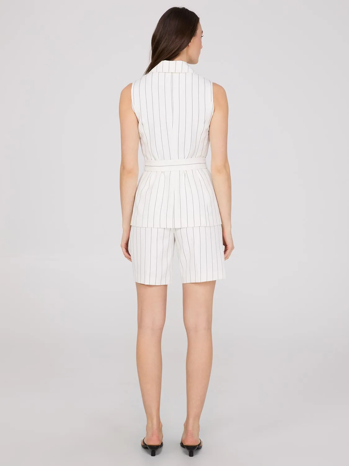 Sleeveless Striped 1-Button Blazer sold by Suzy Shier product image thumbnail 4