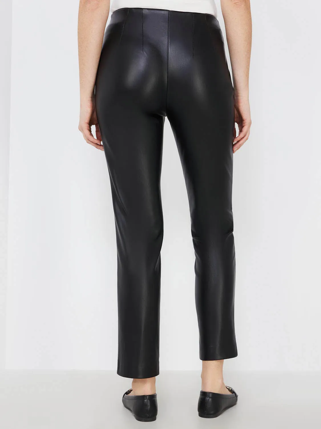 High-Waisted Faux Leather Slim Leg Pants sold by Suzy Shier product image thumbnail 4