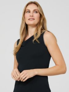 Sleeveless Crepe Cowl Neck Top With Rhinestone Details sold by Suzy Shier