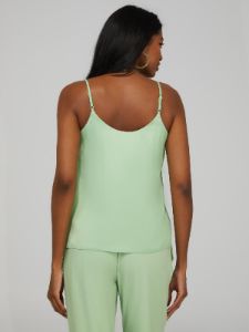 Satin V-Neck Tank Top sold by Suzy Shier