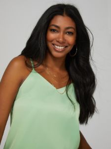 Satin V-Neck Tank Top sold by Suzy Shier