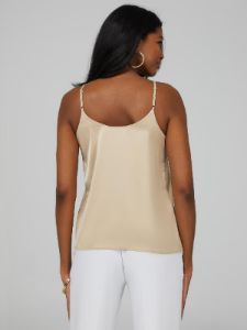 Satin V-Neck Tank Top sold by Suzy Shier