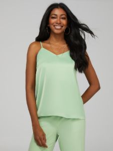 Satin V-Neck Tank Top sold by Suzy Shier