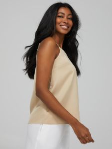 Satin V-Neck Tank Top sold by Suzy Shier