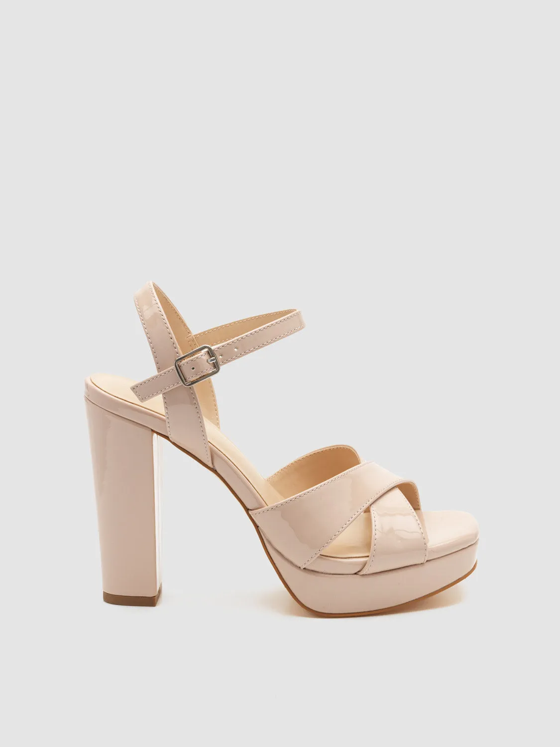 Criss Cross Square Toe High Heel Platform Sandal sold by Suzy Shier product image thumbnail 5